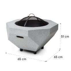 Blumfeldt Diamond Feuerschale Mit Grill MGO & Stahlschale Inkl. Funkenschutz -Einrichtungsgeschäft 10040241 yy 0007 dimensions