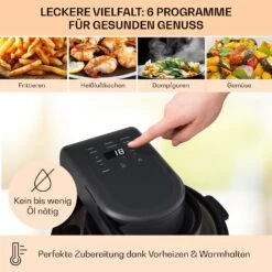 Vendure Heißluftfritteuse Mit Dampffunktion 1250W 5 Liter 6 Programme -Einrichtungsgeschäft 10040278 de 0004 usp