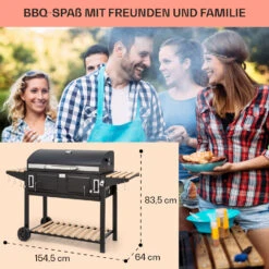 Aberdeen Double Holzkohlegrill Smoker Thermometer 2 Seitentische Mobil -Einrichtungsgeschäft 10040293 de 0007 usp