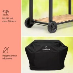 Aberdeen Double Holzkohlegrill Smoker Thermometer 2 Seitentische Mobil -Einrichtungsgeschäft 10040293 de 0008 usp