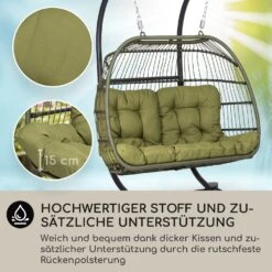 Biarritz Double Hängesessel Zweier PE Aluminium Polyrattan 260 Kg -Einrichtungsgeschäft 10040298 de 0002 usp