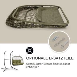 Biarritz Double Hängesessel Zweier PE Aluminium Polyrattan 260 Kg -Einrichtungsgeschäft 10040298 de 0005 usp