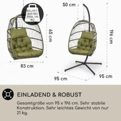 Biarritz Individuelle Hängesessel PE Aluminium Polyrattan 130 Kg -Einrichtungsgeschäft 10040300 de 0004 usp