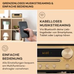 Berklee HiFi Stereo System BT Stereo-Lautsprecher UKW MP3 USB Line-In -Einrichtungsgeschäft 10040457 de 0004 usp