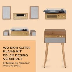 Berklee TT Classic Plattenspieler Riemenantrieb 33,3 & 45 U/min Stereo -Einrichtungsgeschäft 10040458 de 0005 usp