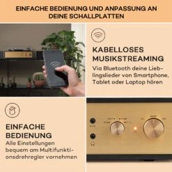 Berklee TT Play Plattenspieler Riemenantrieb 33 1/3 & 45 U/min Stereo-Lautsprecher -Einrichtungsgeschäft 10040461 de 0004 usp