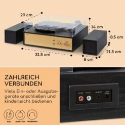 Berklee TT Play Plattenspieler Riemenantrieb 33 1/3 & 45 U/min Stereo-Lautsprecher -Einrichtungsgeschäft 10040461 de 0007 usp