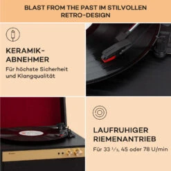Berklee TT Case Plattenspieler Riemenantrieb 33,3 45 & 78 U/min Stereo -Einrichtungsgeschäft 10040463 de 0006 usp