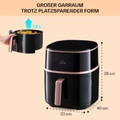 Air Bloom Heißluftfritteuse Dampffunktion 1500W 7,5 Liter 16 Programme -Einrichtungsgeschäft 10040495 de 0007 usp