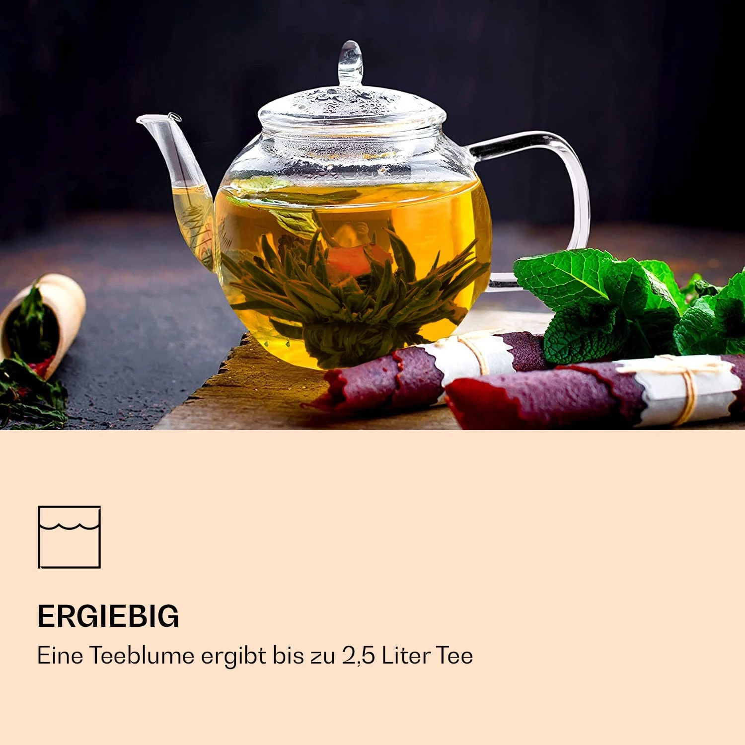 Bedida Teekanne 1300ml Inkl 6 Teerosen Mix 2 Bedida Teekanne 1300ml Inkl 6 Teerosen Mix – Bild 2