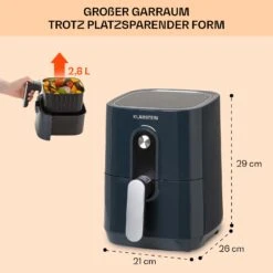 Crisp-Pro Heißluftfritteuse Air Fryer 1400W 2,8 Ltr Timer Edelstahl 11 Crisp-Pro Heißluftfritteuse Air Fryer 1400W 2,8 Ltr Timer Edelstahl -Einrichtungsgeschäft 10040698 de 0006 usp