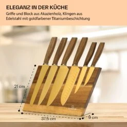 Kazuno Messerset 7 Teile Magnetischer Block PVD Titanium-Beschichtung -Einrichtungsgeschäft 10040726 de 0007 usp