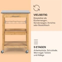 Vermont Servierwagen Küchenwagen 5 Etagen Holz Edelstahl Mobil -Einrichtungsgeschäft 10041119 de 0004 logo