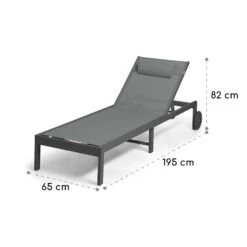 Lucca Lounger Liegestuhl Polyester Aluminium 4-Stufen -Einrichtungsgeschäft 10041235 yy 0011 dimensions