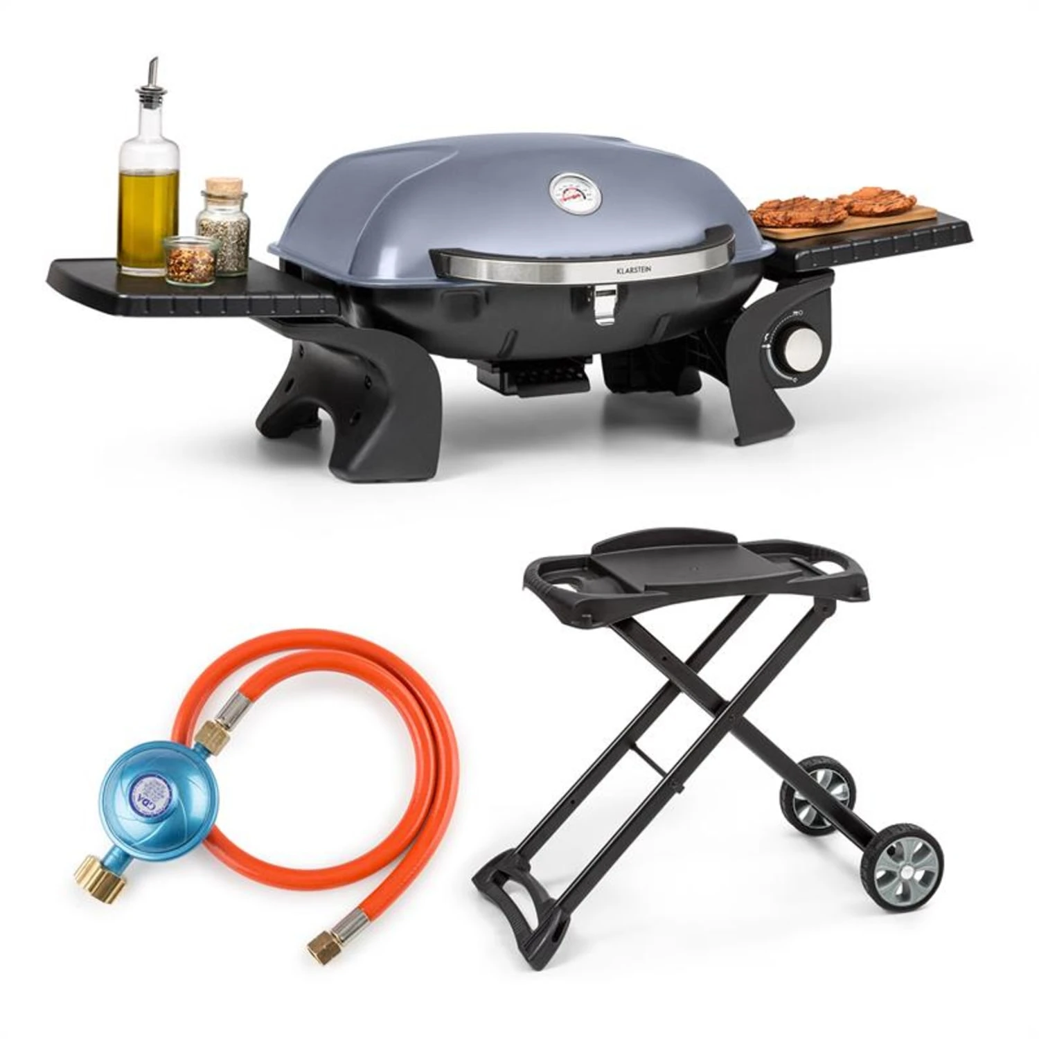 Parforce One Gasgrill 3,5kW 12000BTU SNJS Grilltisch Gasschlauch Grau 1 Parforce One Gasgrill 3,5kW 12000BTU SNJS Grilltisch Gasschlauch Grau