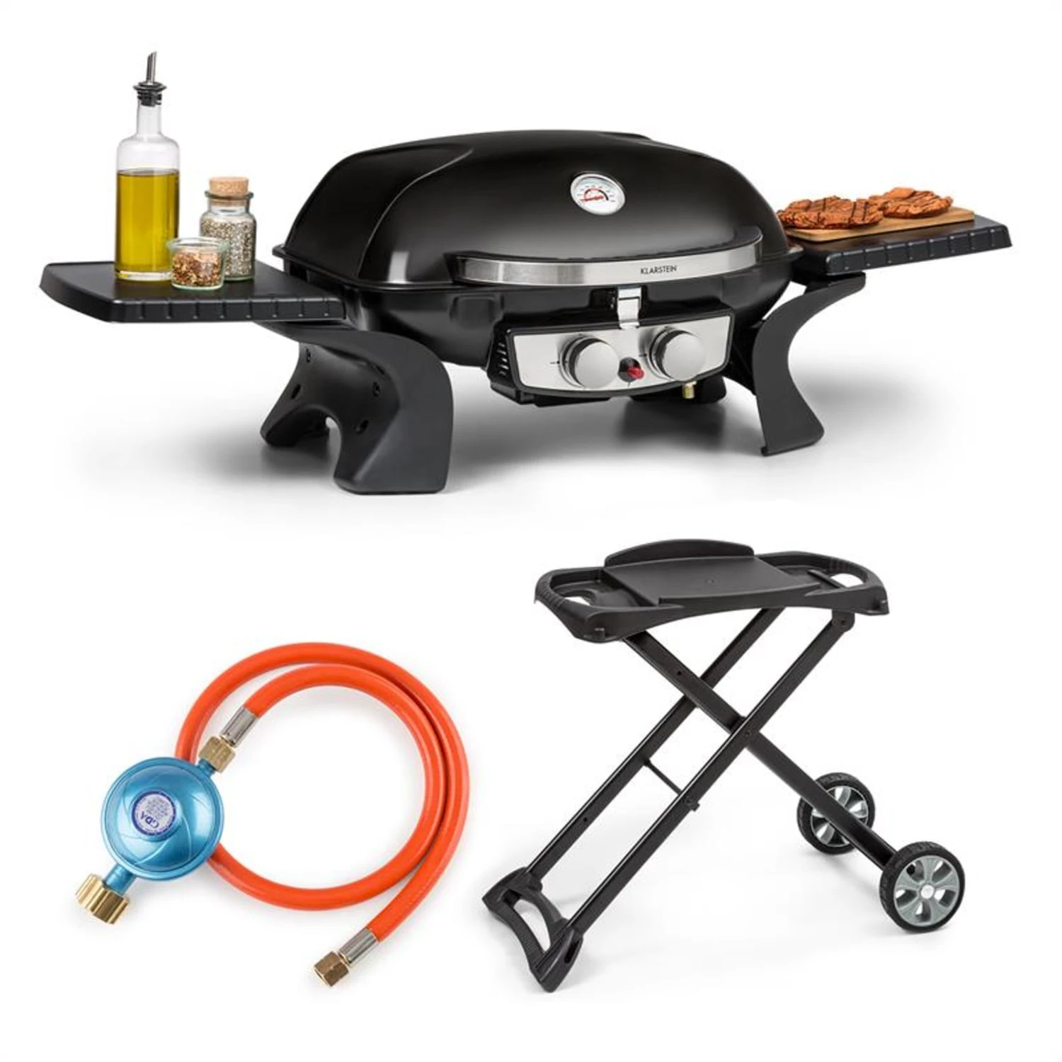 Parforce Duo Gasgrill 2 Brenner 4,4kW 15000BTU Gasschlauch Schwarz 1 Parforce Duo Gasgrill 2 Brenner 4,4kW 15000BTU Gasschlauch Schwarz